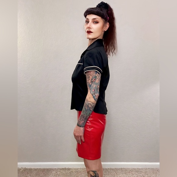 Black White Lip Service Fetish Classics Shirt L - Picture 7 of 13